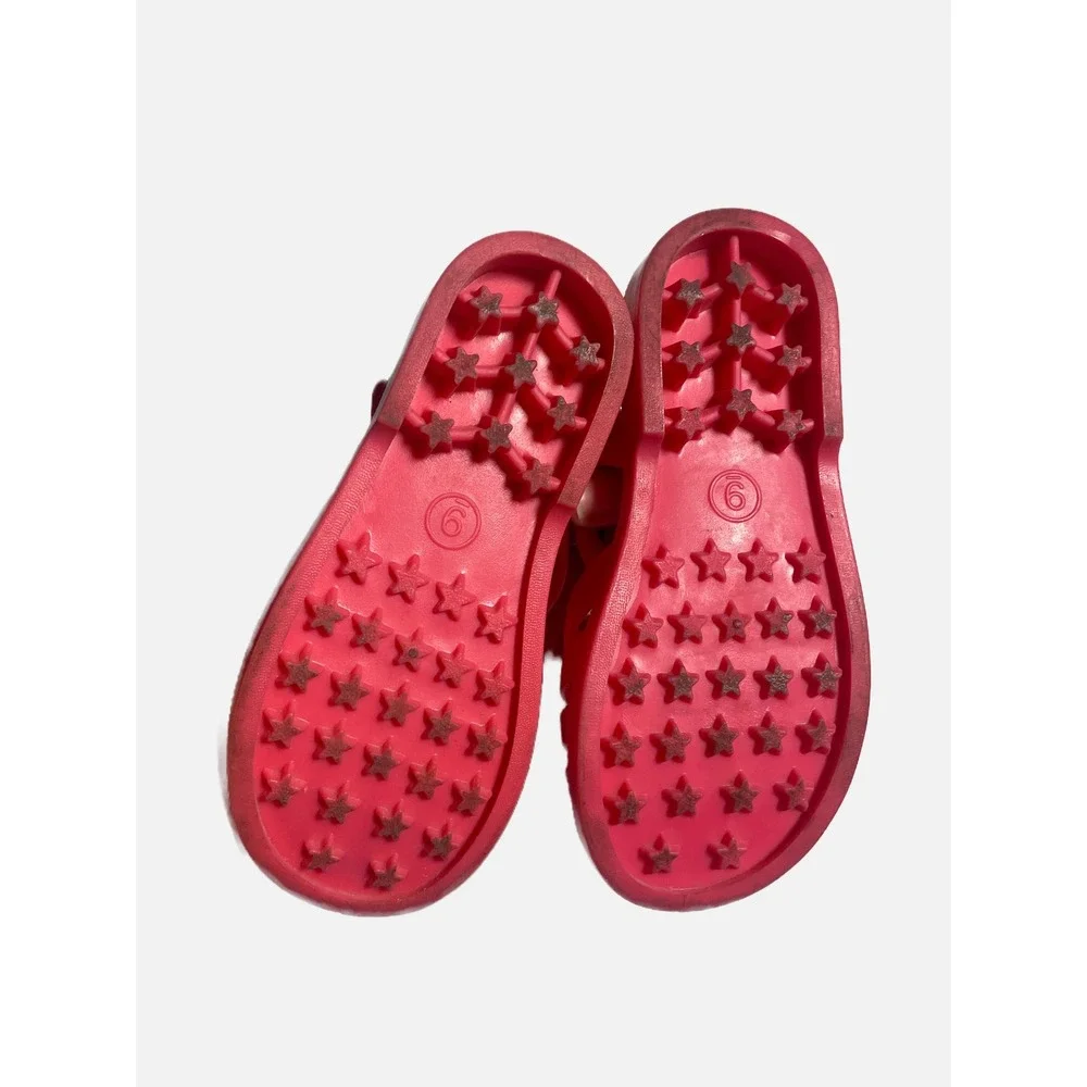Cat & Jack Jelly Sandals Kids Size 9 Pink Fisherman Caged‎ Summer Beach Shoes
